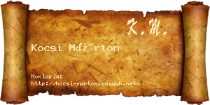 Kocsi Márton névjegykártya