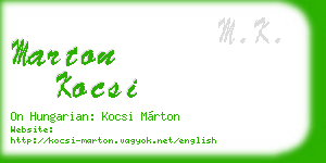 marton kocsi business card