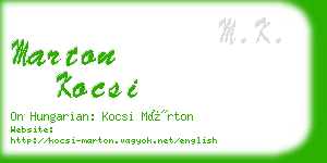 marton kocsi business card